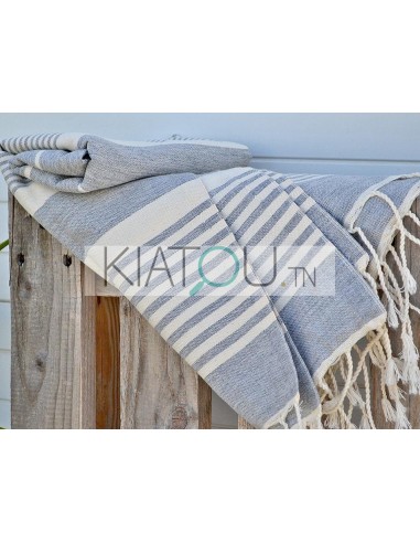 Fouta Plate ENFANT Gris Clair rayé...