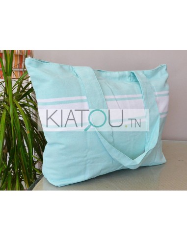 Maxi Sac de Plage Bleu Aqua 100%...