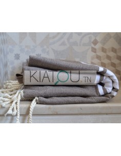 Fouta Plate Gris Taupe  réf...