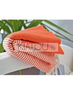 Fouta Nid d'Abeille Orange... 2