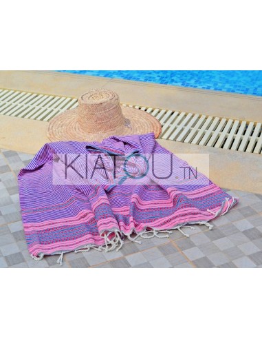Fouta Plate Arabesque YULA rayée Rose...