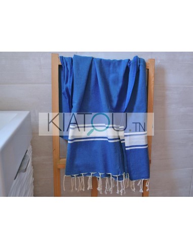 Fouta Plate Bleu Grec  réf 08 -  1*2m...