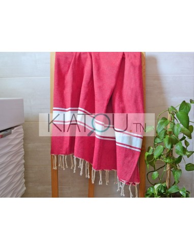 Fouta Plate Rose Fushia réf 03 -...