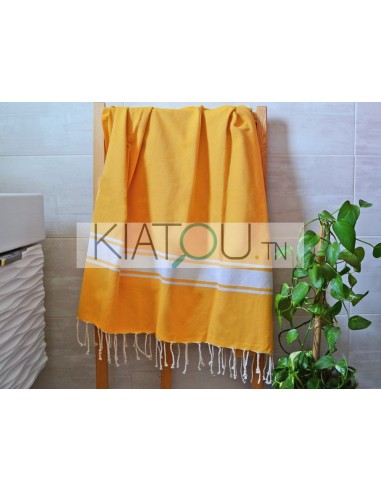 Fouta Plate Jaune Moutarde  réf 24 -...