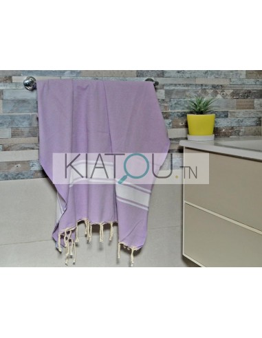 Fouta Plate Mauve réf 06 -  1*2m 100%...