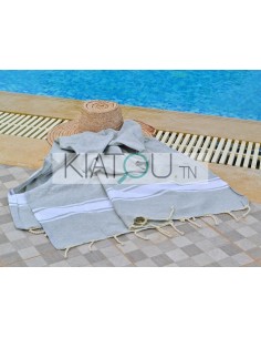 Fouta Plate Gris Clair  réf...