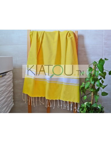 Fouta Plate Jaune Citron  réf 18 -...