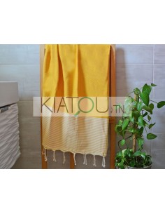 Fouta Nid d'Abeille Jaune...