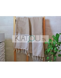 Fouta Nid d'Abeille Beige...