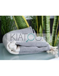 Fouta Chevron Gris Graphite...