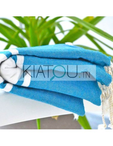 Fouta Plate Bleu Turquoise réf 13 -...